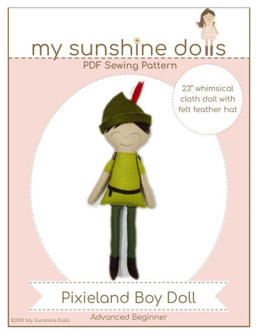 My Sunshine Dolls BOGO Cloth doll Pixieland Boy 23" Cloth Doll Pattern Pixie Faire