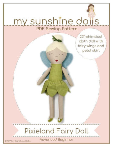 My Sunshine Dolls BOGO Cloth doll Pixieland Fairy 23" Cloth Doll Pattern Pixie Faire