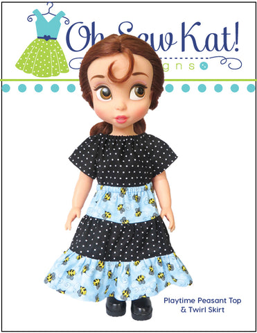 Playtime Peasant Top & Twirl Skirt Doll Clothes Pattern for 16" Disney® Animator Dolls