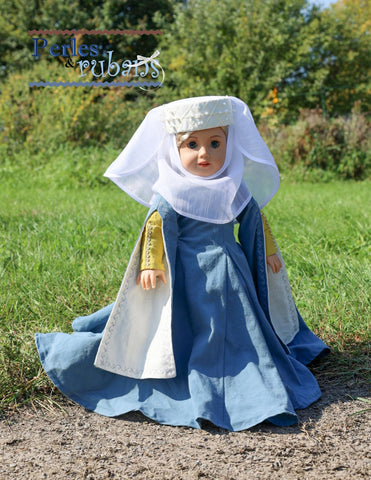 Perles & Rubans 18 Inch Historical At the Court of Edward III  18" Doll Clothes Pattern Pixie Faire