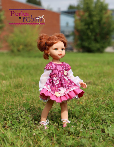 Perles & Rubans Paola Reina Little Flowers Doll Clothes Pattern for 13" Paola Reina Dolls Pixie Faire