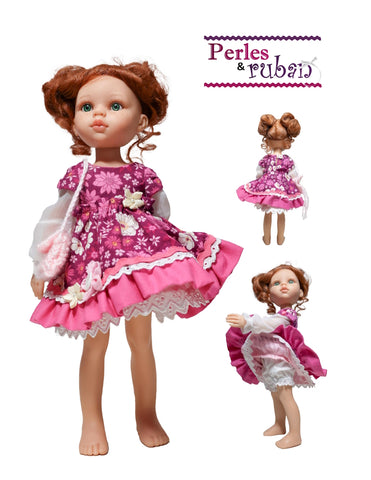 Perles & Rubans Paola Reina Little Flowers Doll Clothes Pattern for 13" Paola Reina Dolls Pixie Faire