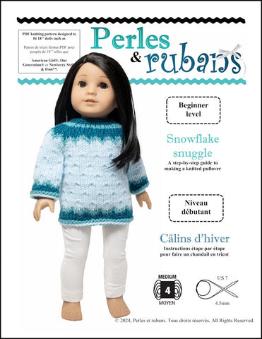 Snowflake Snuggle 18" Doll Clothes Knitting Pattern