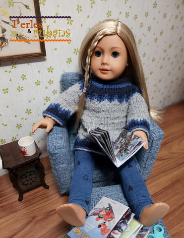 Snowflake Snuggle 18" Doll Clothes Knitting Pattern