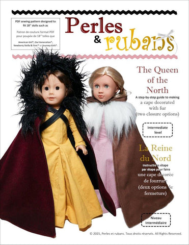 Perles & Rubans 18 Inch Historical The Queen of the North 18" Doll Clothes Pattern Pixie Faire