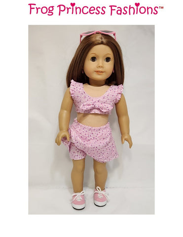 Sweet July Crop Top and Skort Set 18" Doll Clothes Pattern