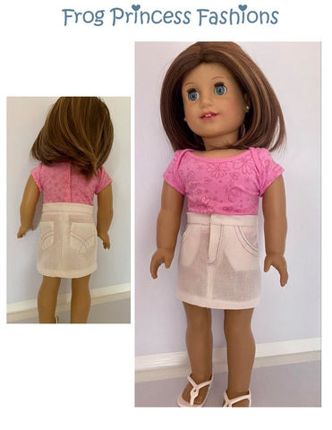 Jazzy Jean Skirt 18" Doll Clothes Pattern