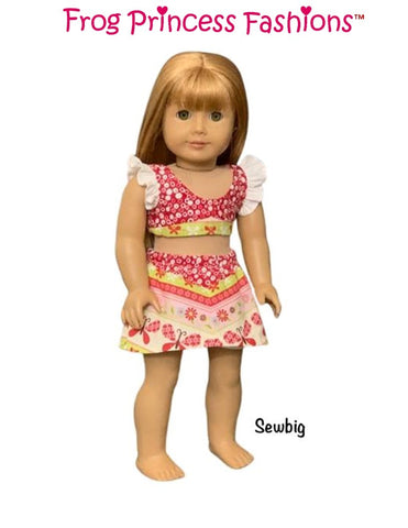 Sweet July Crop Top and Skort Set 18" Doll Clothes Pattern