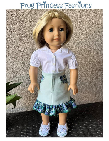 Jazzy Jean Skirt 18" Doll Clothes Pattern