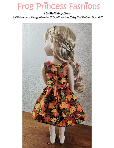 Malt Shop Dress Doll Clothes Pattern for 15" Ruby Red Fashion Friends®