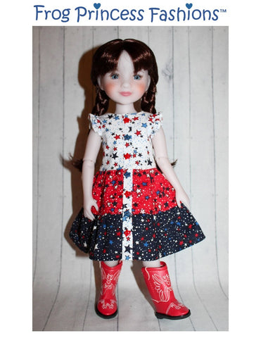 Happy Tiers Dress Doll Clothes Pattern For 15" Ruby Red Fashion Friends®