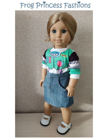 Jazzy Jean Skirt 18" Doll Clothes Pattern