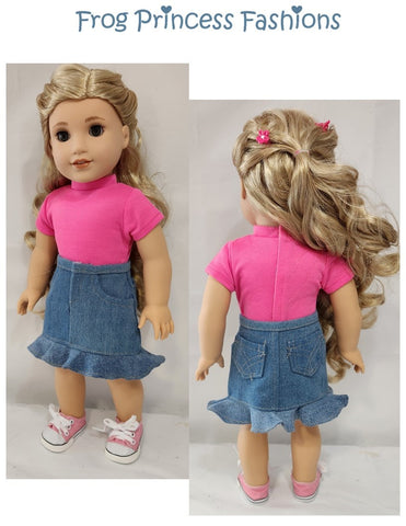 Jazzy Jean Skirt 18" Doll Clothes Pattern