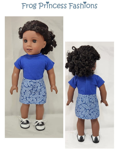 Jazzy Jean Skirt 18" Doll Clothes Pattern