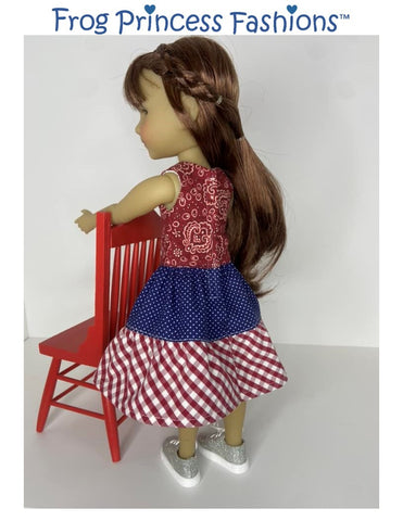 Happy Tiers Dress Doll Clothes Pattern For 15" Ruby Red Fashion Friends®