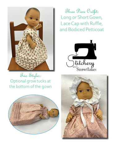 Dressing Baby... for a Stroll in Regency Park Doll Clothes Pattern for 8" Baby Dolls