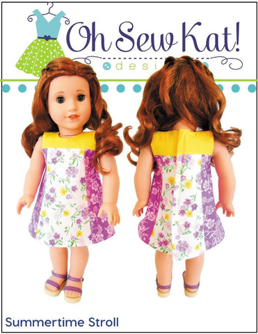 Oh Sew Kat 18 Inch Modern Summertime Stroll 18" Doll Clothes Pattern Pixie Faire