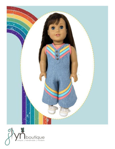 J Lyn Boutique 18 Inch Historical Sunshine Days Romper 18" Doll Clothes Pattern Pixie Faire