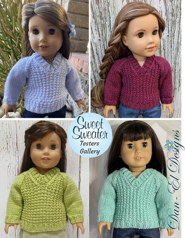 Sweet Sweater 18" Doll Clothes Knitting Pattern