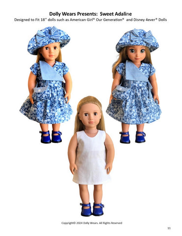 Sweet Adaline 18" Doll Clothes Pattern