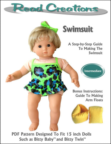 Read Creations Bitty Baby/Twin Swimsuit 15" Baby Doll Clothes Pixie Faire