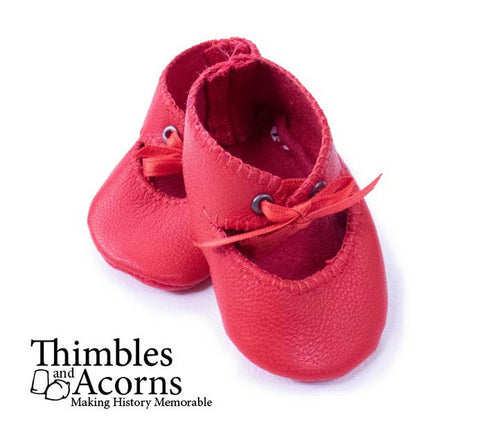 Thimbles and Acorns Shoes Tab Laced Turnshoes 18" Doll Shoe Pattern Pixie Faire