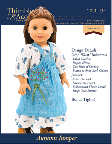 Thimbles and Acorns 1920s Girl's Combination Underwear 18 Doll Clothes  Pattern