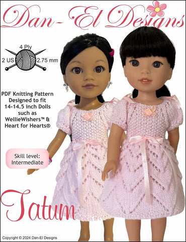 Dan-El Designs Knitting Tatum 14-14.5" Doll Clothes Knitting Pattern Pixie Faire