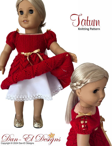 Dan-El Designs Knitting Tatum 18" Doll Clothes Knitting Pattern Pixie Faire