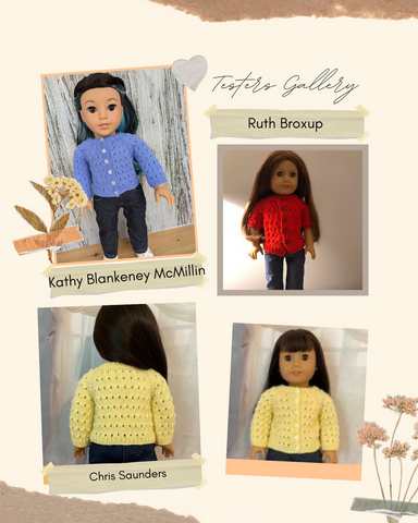 Summer Day Cardigan 18" Doll Clothes Knitting Pattern