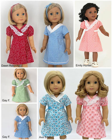 Eighteen Cotton Lane BOGO 18 Inch Historical Let's Tidy Up! 18" Doll Clothes Pattern Pixie Faire