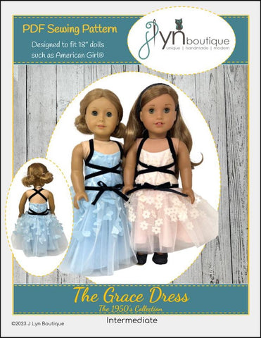 J Lyn Boutique BOGO 18 Inch Historical The Grace Dress 18" Doll Clothes Pattern Pixie Faire