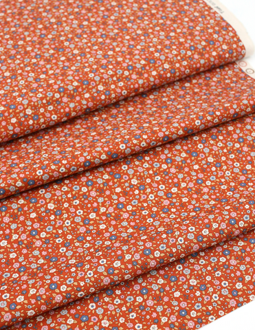 Pixie Cuts Fabric By The Yard - Tilda Woven Evie Rust 1/2 Yard