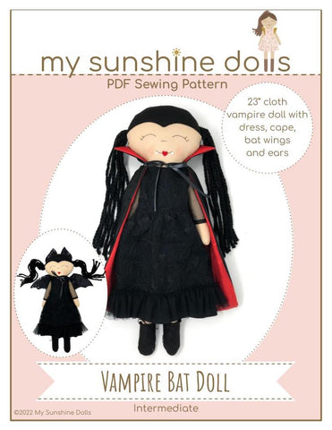 My Sunshine Dolls BOGO Cloth doll Vampire Bat Doll 23" Cloth Doll Pattern Pixie Faire