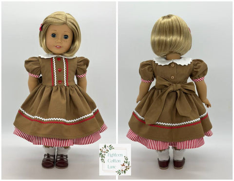 Eighteen Cotton Lane 18 Inch Historical Let's Make Gingerbread! 18" Doll Clothes Pattern Pixie Faire