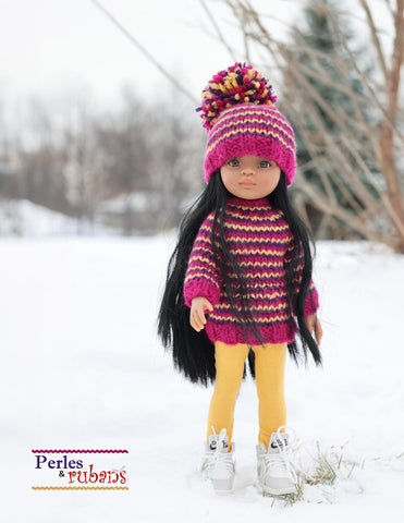 A Night in the Cabin Doll Clothes Knitting Pattern for 13" Paola Reina Dolls