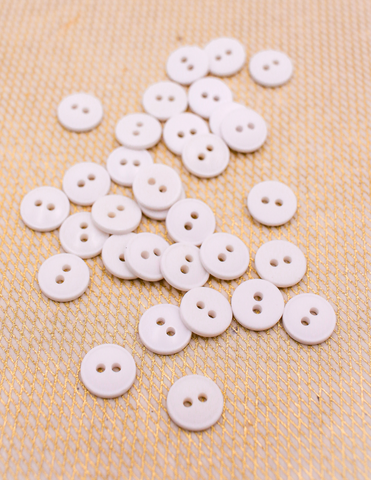 Pixie Packs Buttons - White 2-Hole Resin 3/8"