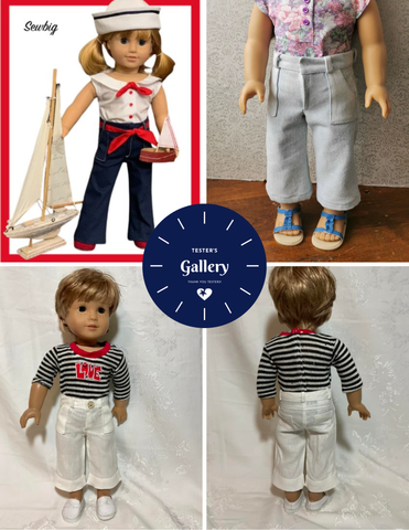 Liberty Jane 18 Inch Modern Wide Leg Jeans 18" Doll Clothes Pattern Pixie Faire