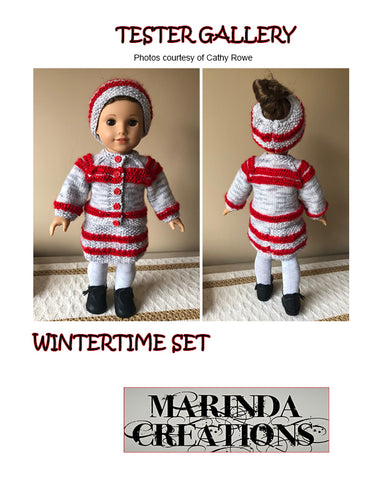 Wintertime Skirt Set 18" Doll Clothes Knitting Pattern