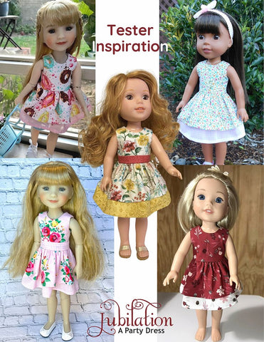 Doll Tag Clothing WellieWishers Jubilation Party Dress 14.5-15 inch Doll Clothes Pattern Pixie Faire