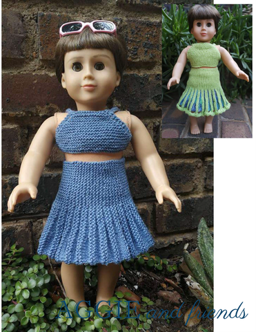 Aggie and Friends Dallie Delish Flip Skirt and Halter Top Knitting ...