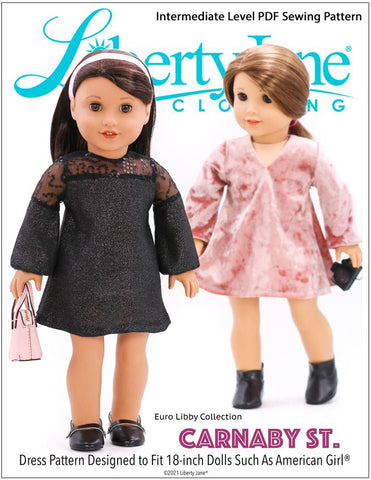 Liberty Jane Abbey Road A-Line Dress Doll Clothes Pattern 18 inch
