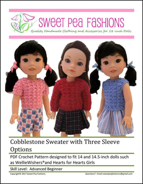 Sweet Pea Fashions Cobblestone Sweater Doll Clothes Crochet Pattern For ...