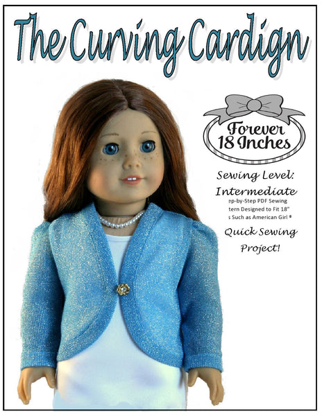 Forever 18 Inches The Curving Cardigan Doll Clothes Pattern 18 inch ...