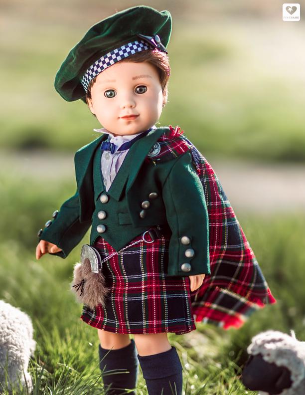 Highland Kilt Doll Clothes Pattern 18 inch American Girl Dolls
