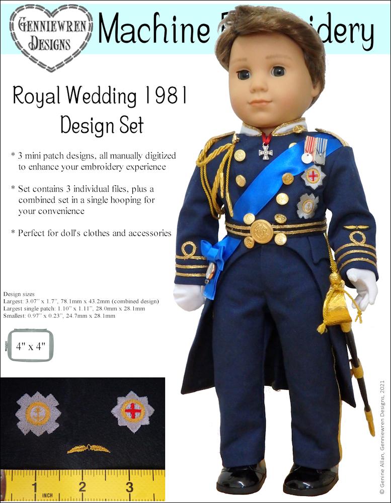 Genniewren Designs Royal Wedding 1981 Machine Embroidery Design Set