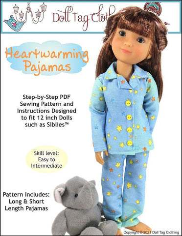 Doll Tag Clothing Heartwarming Pajamas for 13.5 inch Fashion Dolls such as  My First Barbie™