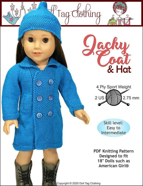 Doll Tag Clothing Jacky Coat and Hat Doll Clothes Pattern 18 inch ...