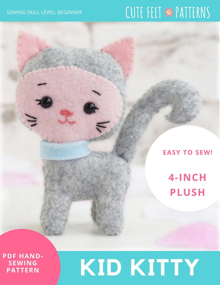 Cute Kitty Plush Toy Animal Sewing Pattern