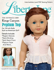 Liberty Jane Kings Canyon Peplum Top Doll Clothes Pattern 18 inch American  Girl Dolls